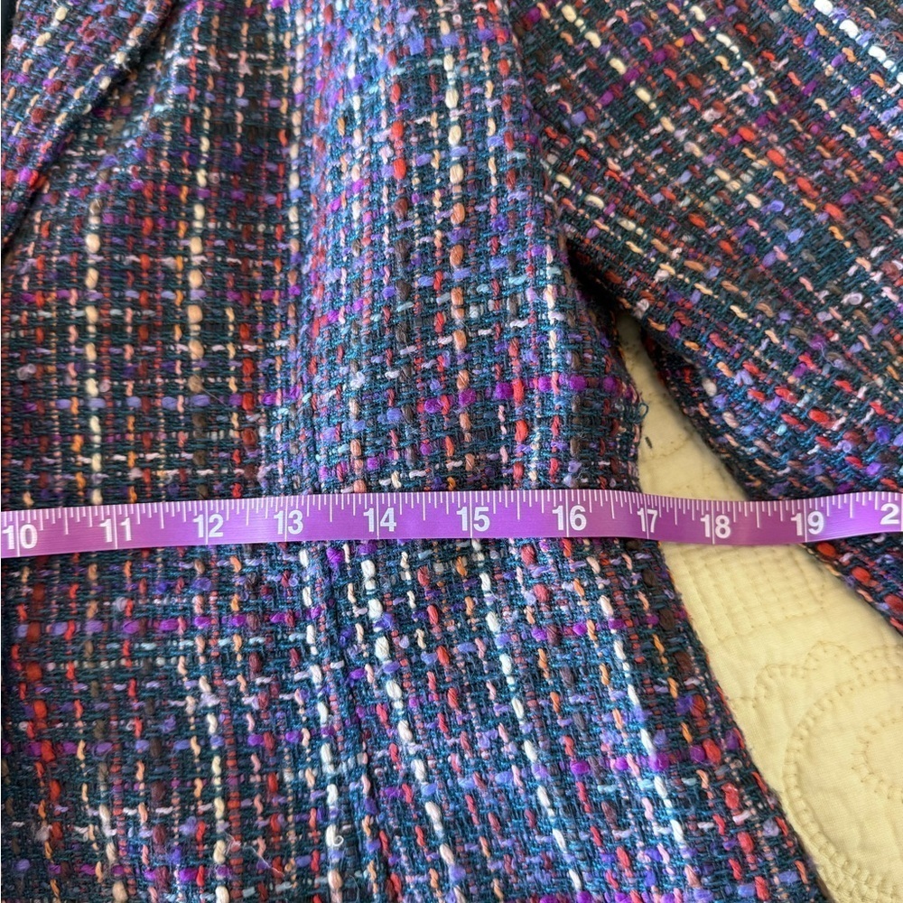 Colorful Tweed Blazer Women's Coldwater Creek Petite 8 - Picture 6 of 8